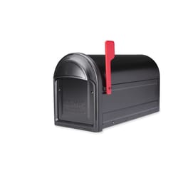 Architectural Mailboxes Barrington Galvanized Steel Post Mount Black Mailbox