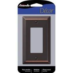 Amerelle Century Aged Bronze 1 gang Stamped Steel Decorator Wall Plate 1 pk