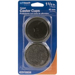 Softtouch Plastic Caster Cup Black Round 1-5/8 in. W 4 pk