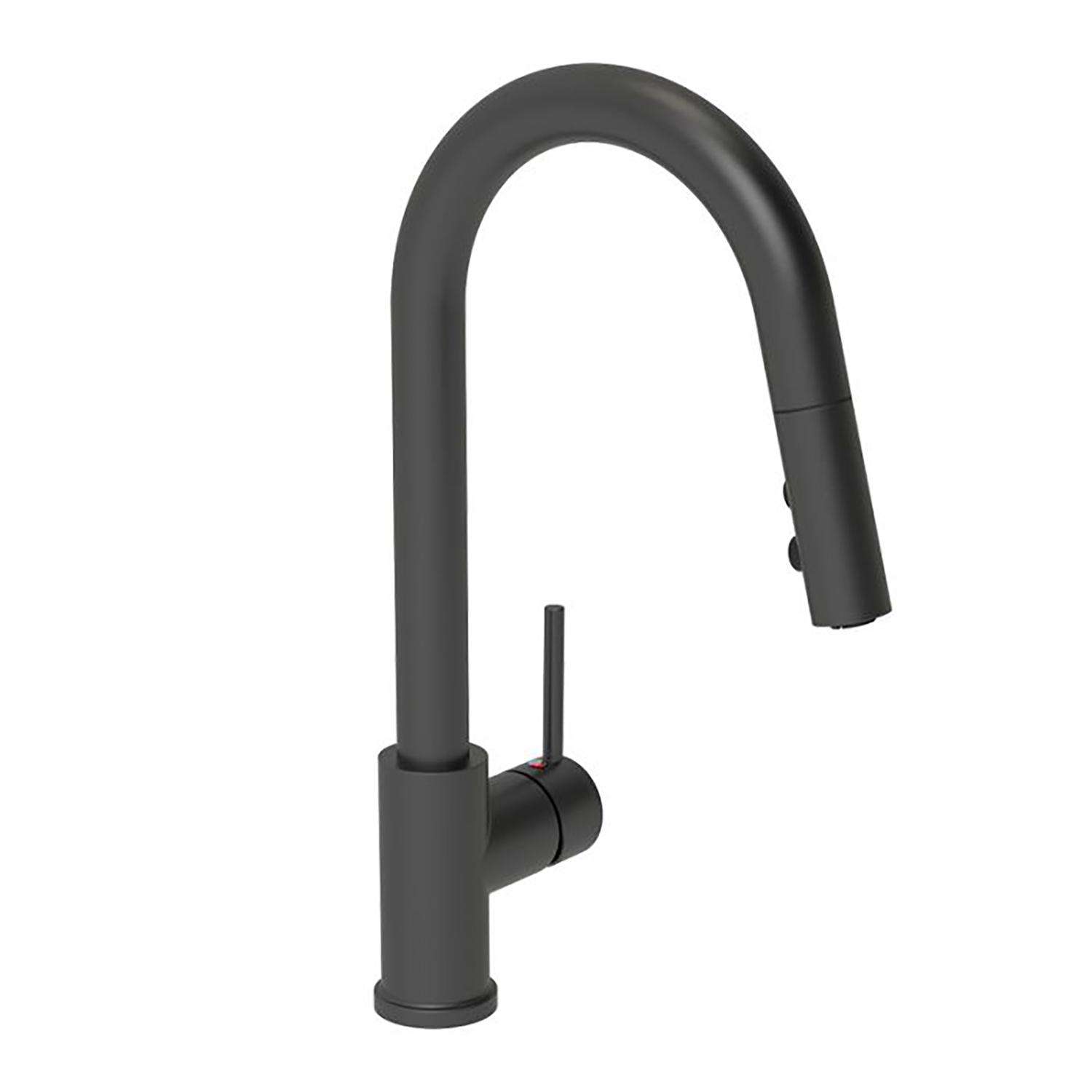 Huntington Brass Euro Arc One Handle Matte Black PullDown Kitchen