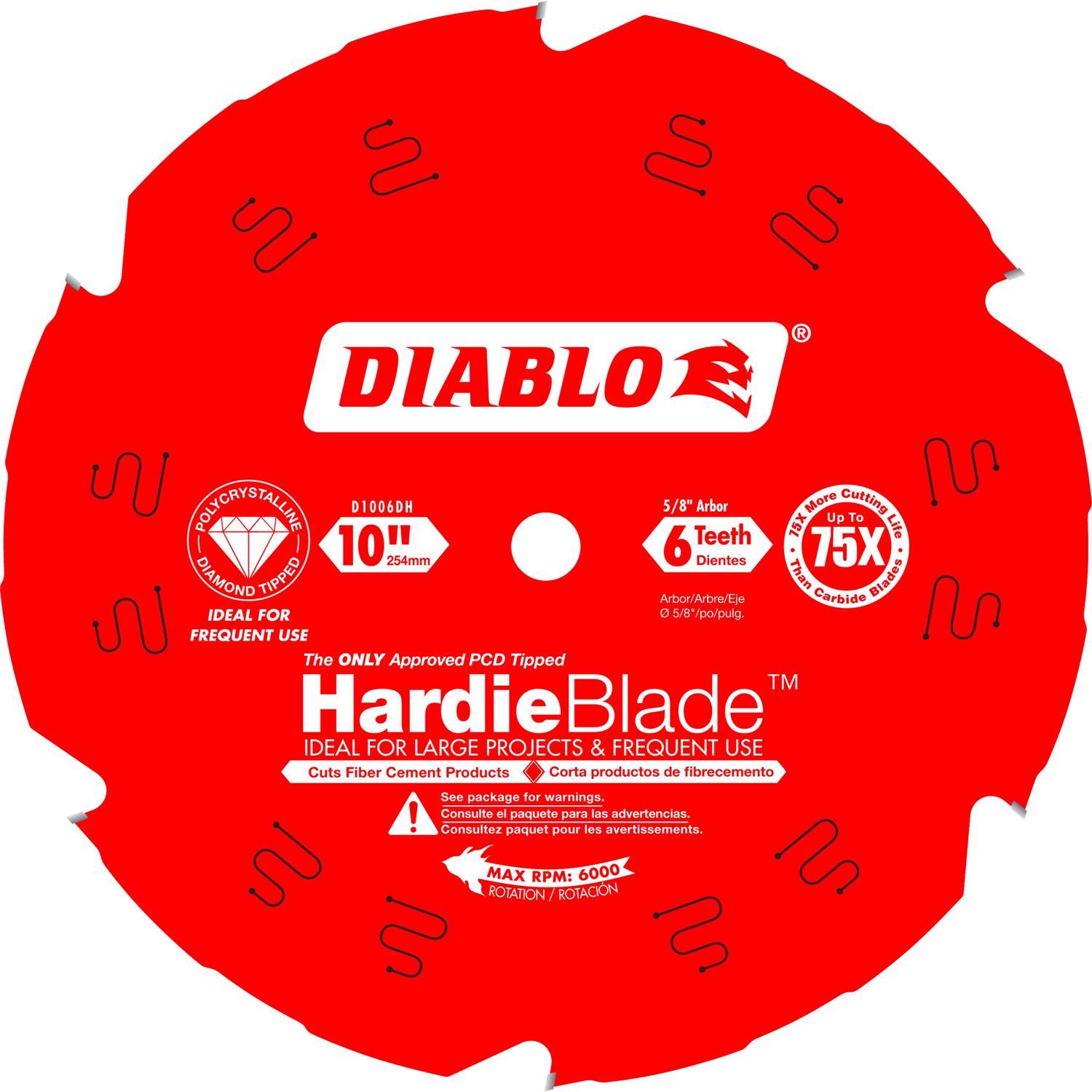 Diablo HardieBlade 10 in. D X 5/8 in. PCD Fiber Cement Blade 6 teeth 1 pk Sansujyuku sansujyuku.com