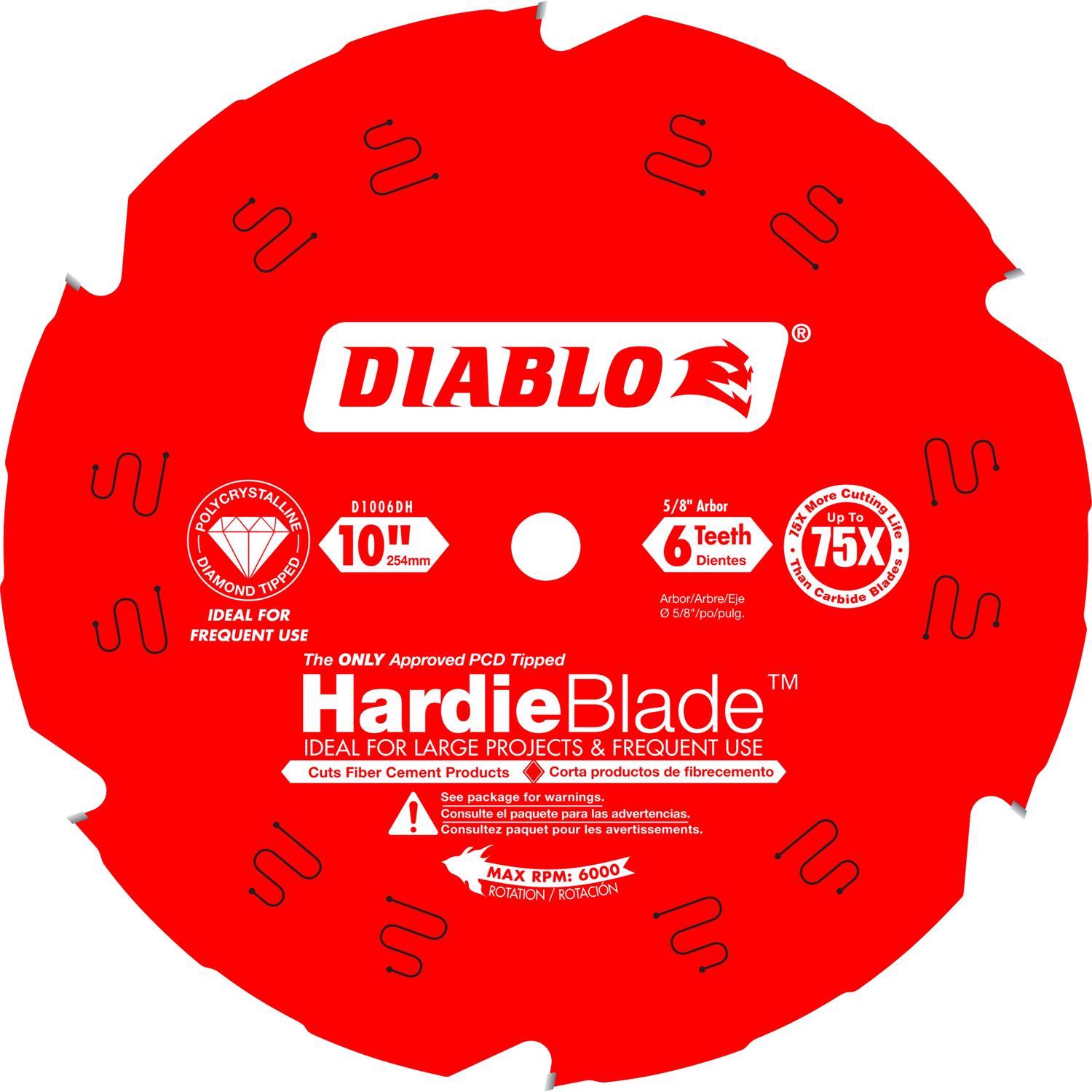 Diablo HardieBlade 10 in. D X 5/8 in. PCD Fiber Cement Blade 6 teeth 1 pk Uae Electronic uaeelectronic.com