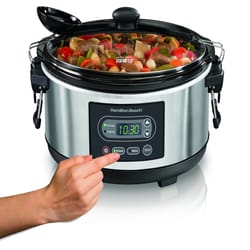 Hamilton Beach Stay or Go 5 qt Silver Stainless Steel Programmable Slow Cooker