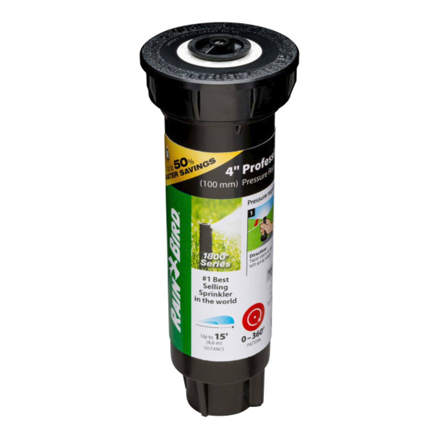 Photos - Garden Sprinkler Rain Bird 1800 Series 4 in. H Adjustable Pop-Up Spray Head 1804HV15PR 