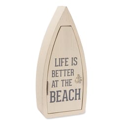 Pavilion We People 11.75 in. H X 2.5 in. W X 5 in. L Cream MDF Boat Key Box