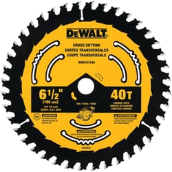 DeWalt 6-1/2 in. D X 5/8 in. Tungsten Carbide Circular Saw Blade 40 teeth 1 pk