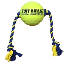 Petsport Tuff Ball Green Polyster/Rubber Tug Rope Rope with Tennis Ball Dog Toy Medium/Large 1 pk