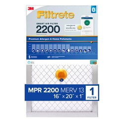 Filtrete 16 in. W X 20 in. H X 1 in. D Fiberglass 13 MERV Pleated Smart Air Filter 1 pk