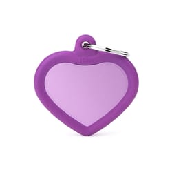 MyFamily Hushtag Purple Heart Aluminum Dog Pet Tags Medium