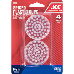 Ace Plastic Spiked Caster Cup Clear Round 1 pk