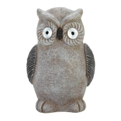 Summerfield Terrace Gray Polyresin 12 in. H X 8.5 in. L X 8.25 in. W Owl Solar Statue