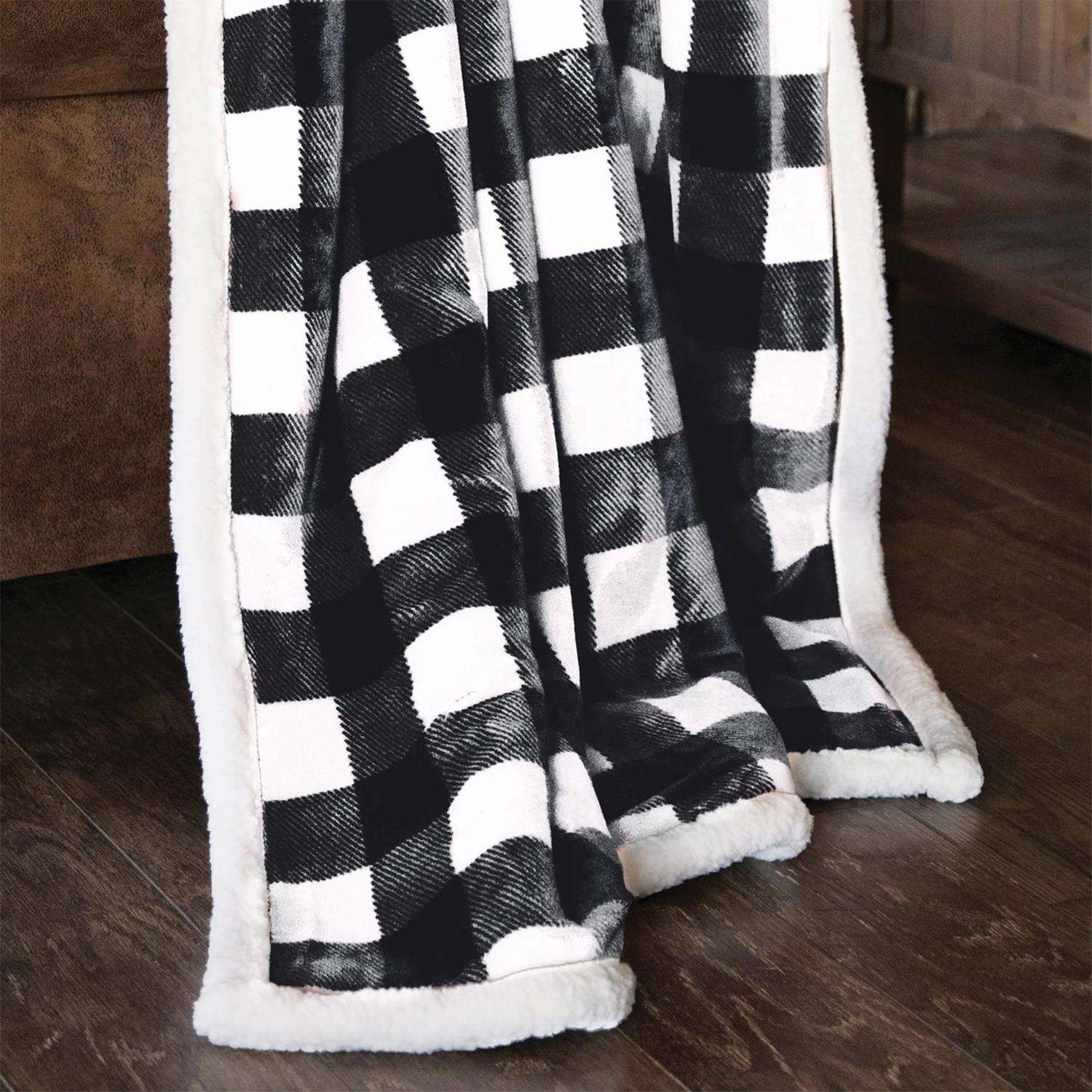 Carstens Inc 68 in. H X 2 in. W X 54 in. L Black/White Polyester Plush