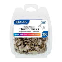 Bazic Products Regular Silver Thumb Tacks 200 pk