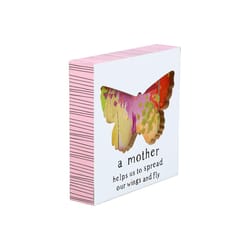 Pavilion Celebrating You 0.9 in. H X 4.4 in. W X 4.4 in. L Bright Multicolored MDF Butterfly Plaque