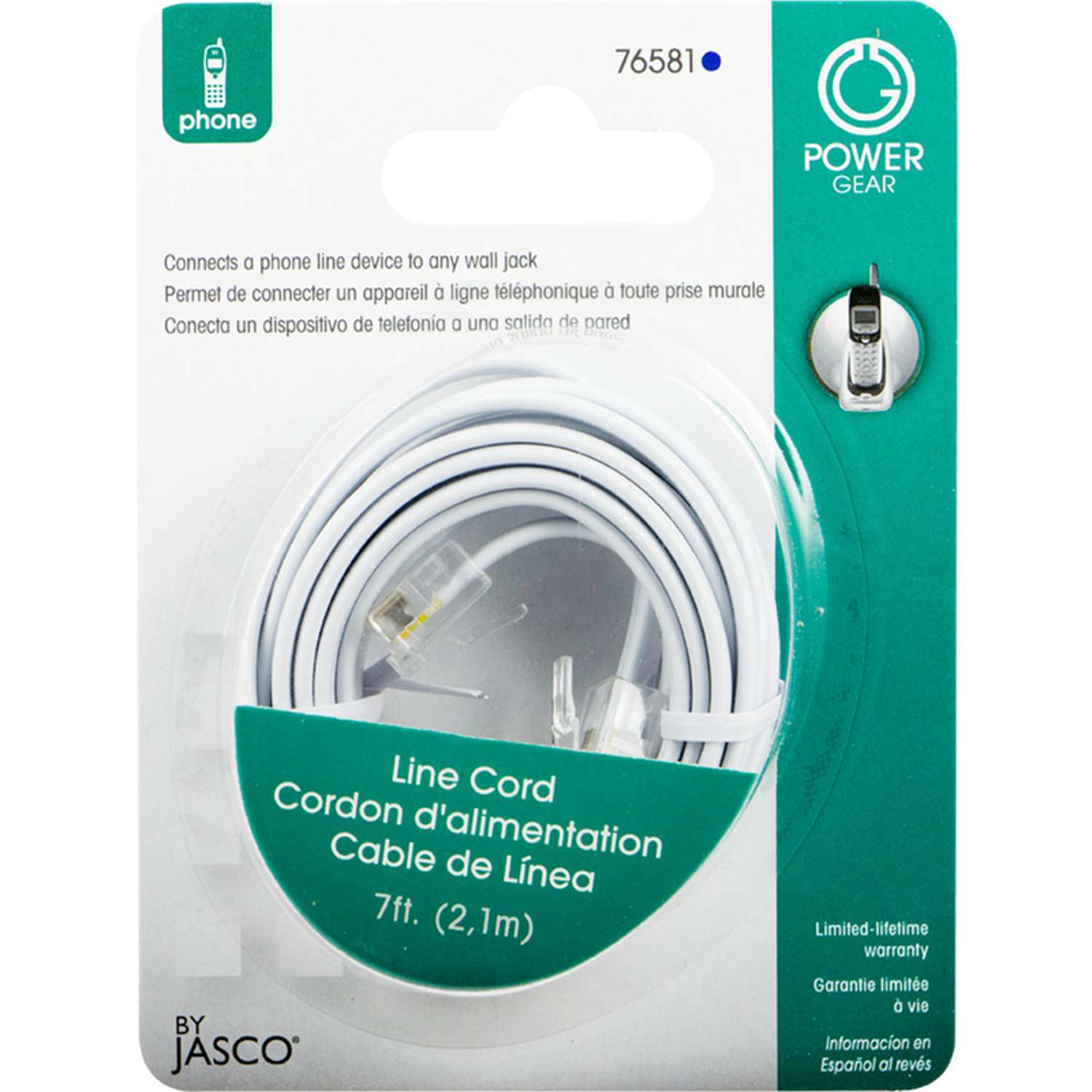 Power Gear 7 ft. L White Phone Line Cord Ace Hardware