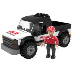 Ace Block Pickup Truck Black/Red/White 80 pc