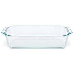 Pyrex (1) 232 2-Quart Rectangle Glass Baking Dish & (1) 232-PC Red