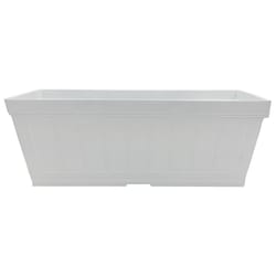 Classic Home & Garden 7.95 in. H X 10.3 in. W X 23.97 in. D Plastic Montauk Deck Rail Planter White