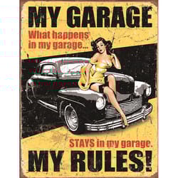 Desperate Enterprises 16 in. L Multicolored Tin My Garage Wall Decor Sign