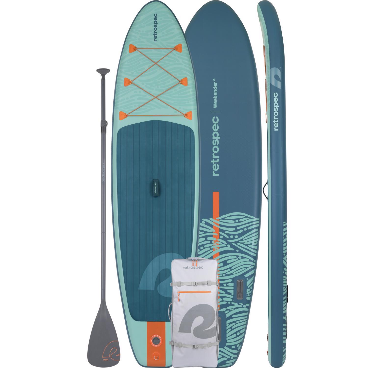 Retrospec Weekender 2 iSUP PVC Inflatable Seafoam Stripes Paddleboard 6 in. H X 12.4 in. W X 34 in. Sansujyuku sansujyuku.com