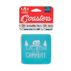 Camco Life is Better at the Campsite Blue/White Neoprene Coaster