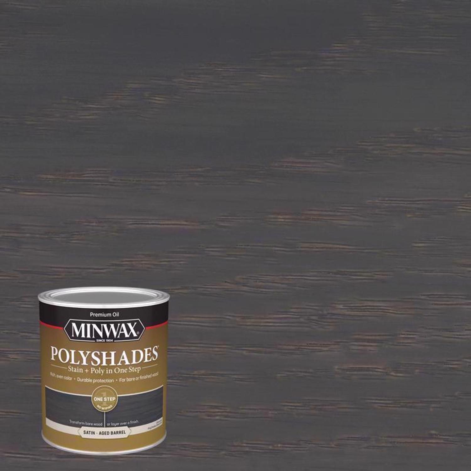 Minwax Polyshades Semi-Transparent Satin Aged Barrel Oil-Based Stain ...