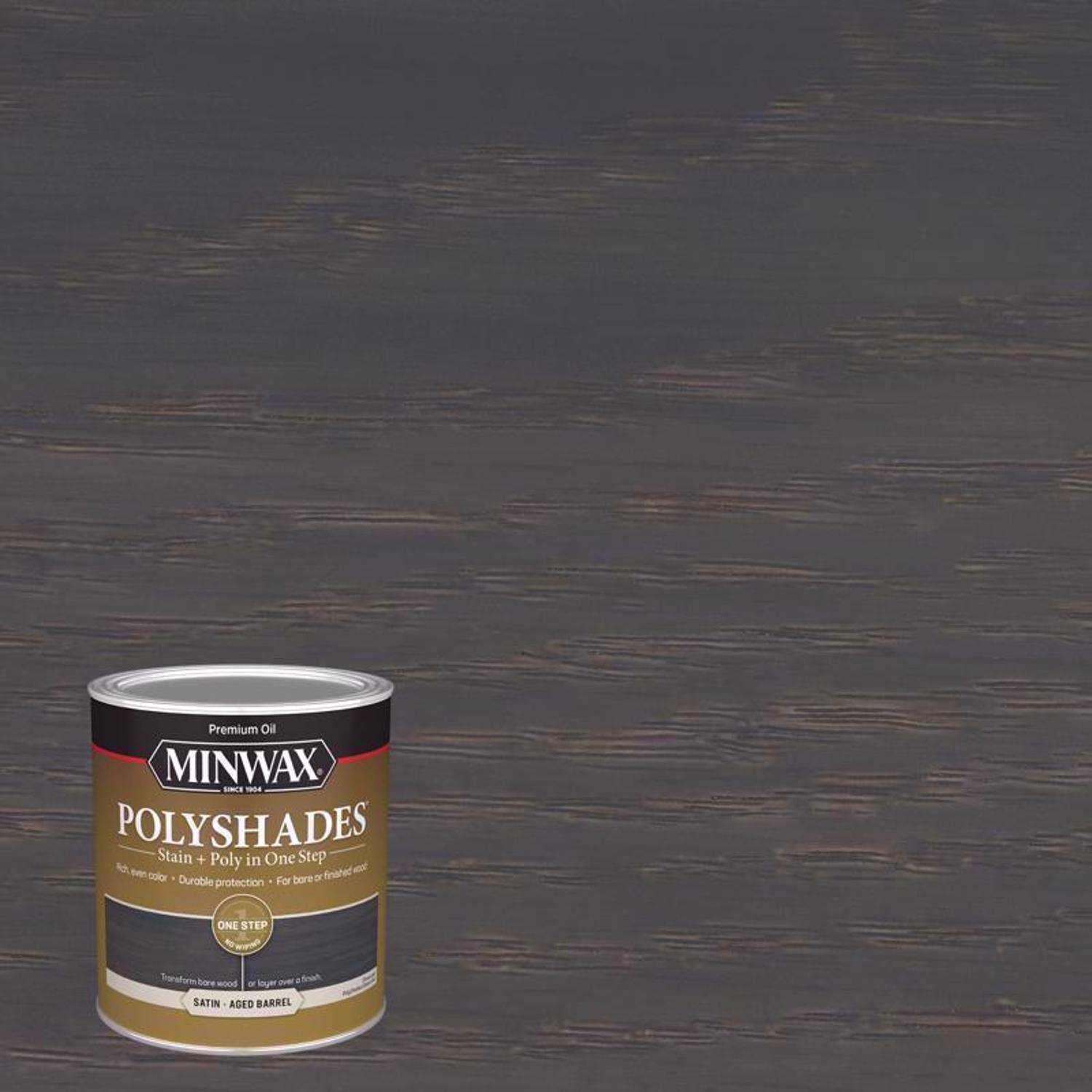 Minwax Polyshades SemiTransparent Satin Aged Barrel OilBased Stain