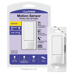 Lutron 2 amps Single Pole Sensor Alarm/Sensor Switch White 1 pk