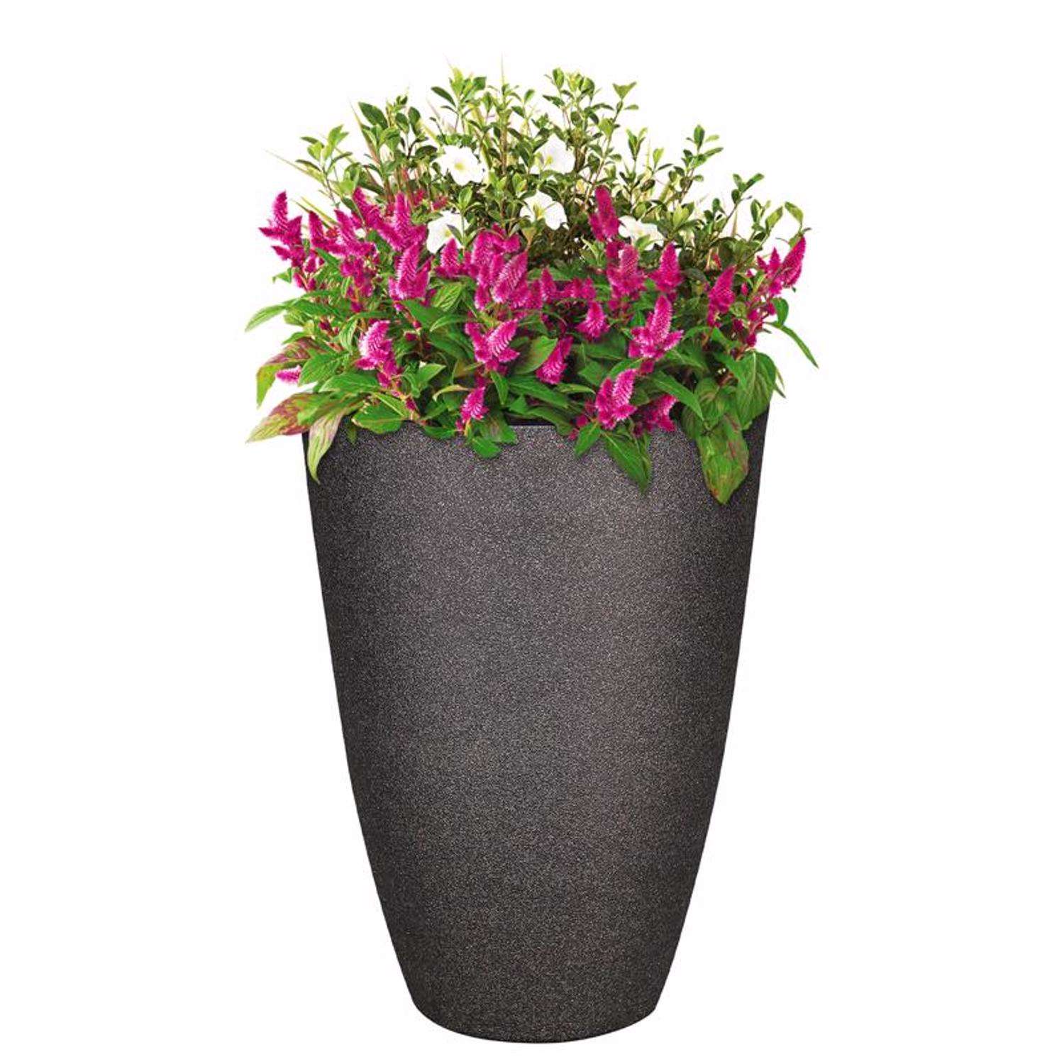 L&G 21.9 in. H X 16 in. D Polyresin Speckle Tall Planter