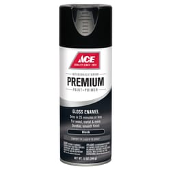 Ace  Premium  Gloss  Black  Enamel Spray Paint  12 oz. 