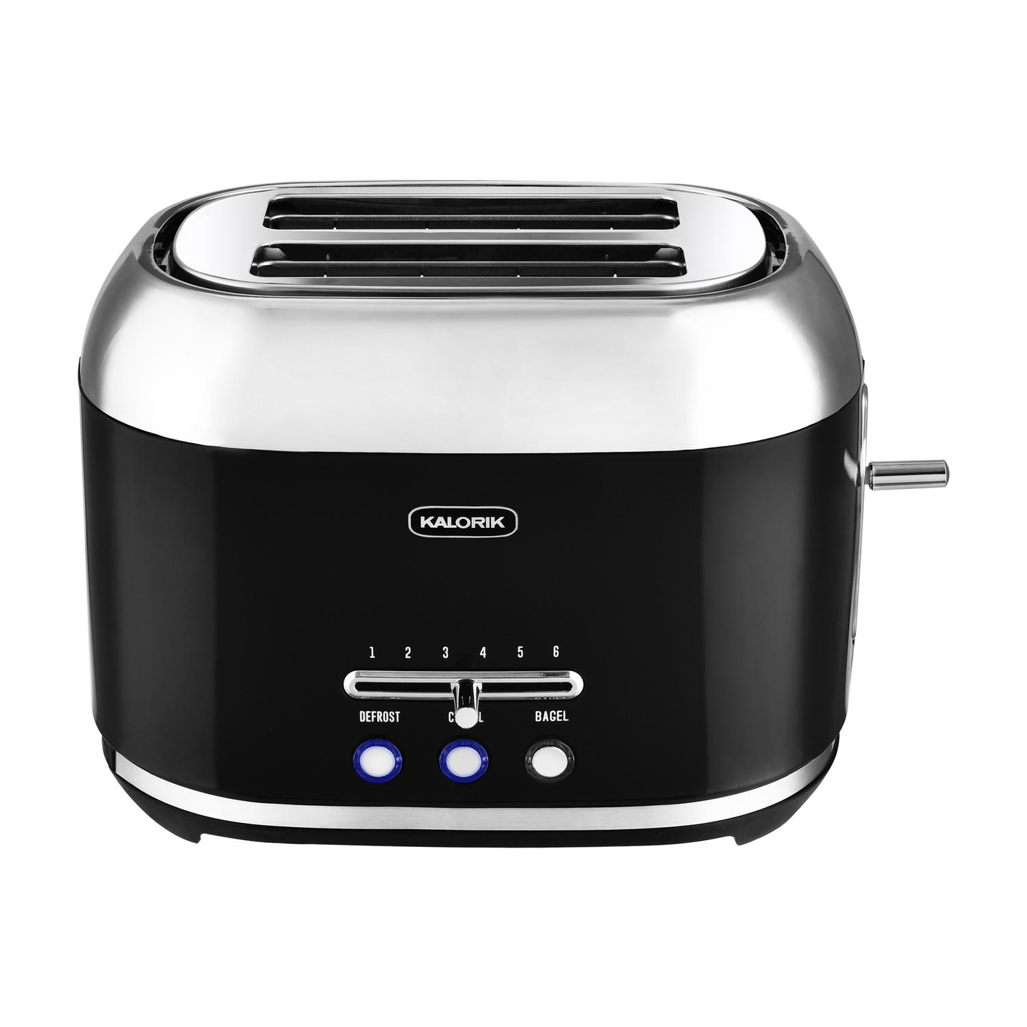 Kalorik Retro Plastic Black 2 slot Toaster 7 in. H X 10.25 in. W X 7.5 in. D Sansujyuku sansujyuku.com