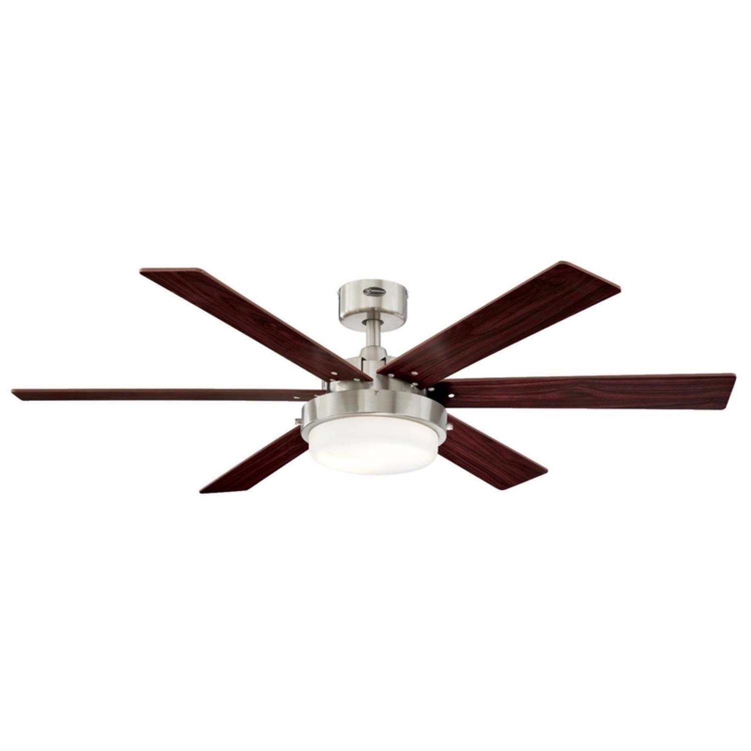 Westinghouse Alloy II 52 in. Brushed Nickel Brown LED Indoor Ceiling Fan Uae Electronic uaeelectronic.com