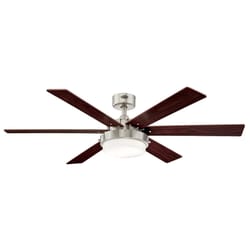 Westinghouse Alloy II 52 in. Brushed Nickel Brown LED Indoor Ceiling Fan