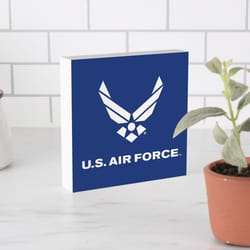 P Graham Dunn 6 in. H X 2 in. W X 6 in. L Blue/White Wood US Air Force Word Block