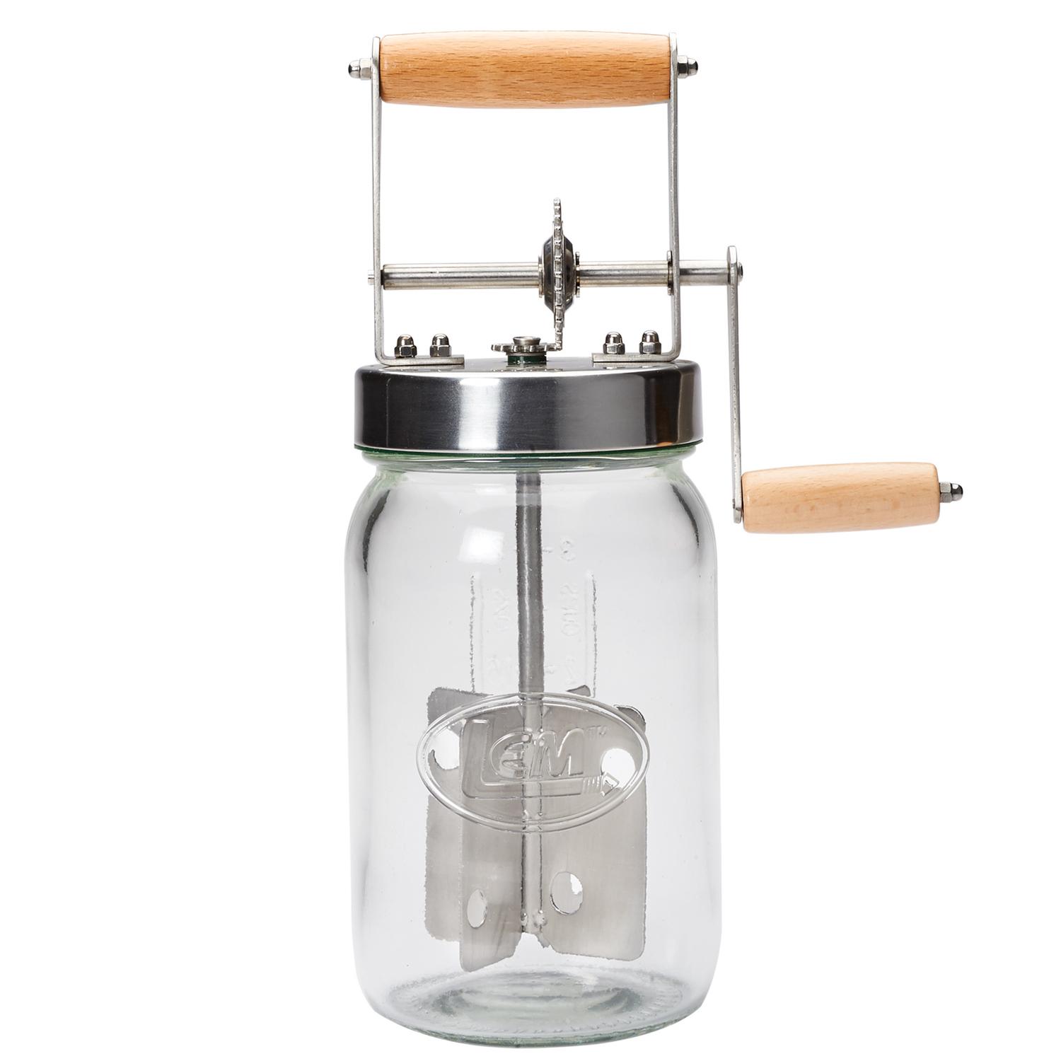 LEM Clear Glass/Stainless Steel Butter Churner 28 oz Sansujyuku sansujyuku.com