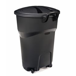 Rubbermaid 32 gal Black Plastic Wheeled Garbage Can Lid Included