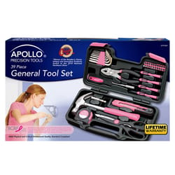 Great Choice Products New 39pcs Pink Tool Set Household Tools Kit Box Mechanics Women Ladies