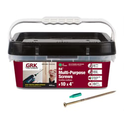 GRK Fasteners R4 No. 10 in. X 4 in. L Star Flat Head W-Cut Multi-Purpose Screws