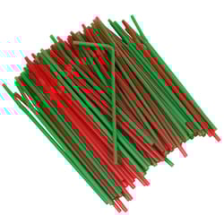 Chef Craft Green/Red Plastic Christmas Flexible Straws