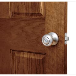 Kwikset SmartKey Juno Satin Nickel Entry Lockset KW1 1-3/4 in.