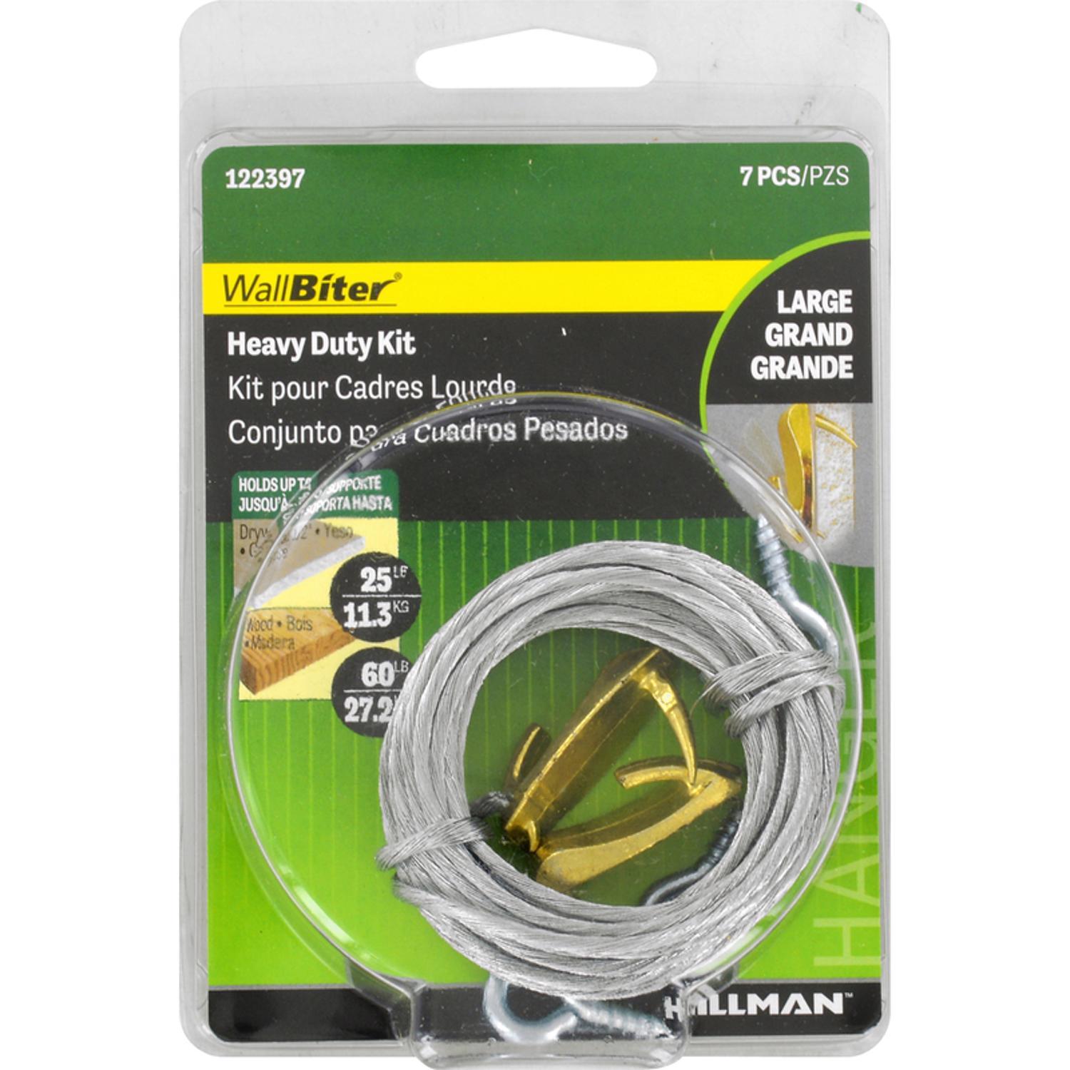 Hillman WallBiter Brass-Plated Silver Large Picture Hook 60 lb 3 pk Hillman WallBiter Brass-Plated Silver Large Picture Hook 60 lb 3 pk