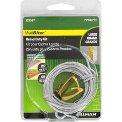 HILLMAN WallBiter Brass-Plated Heavy Duty Picture Hook Kit 60 lb 7 pk