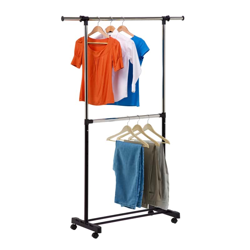 4-Way Chrome J Hook Rack for Clothes