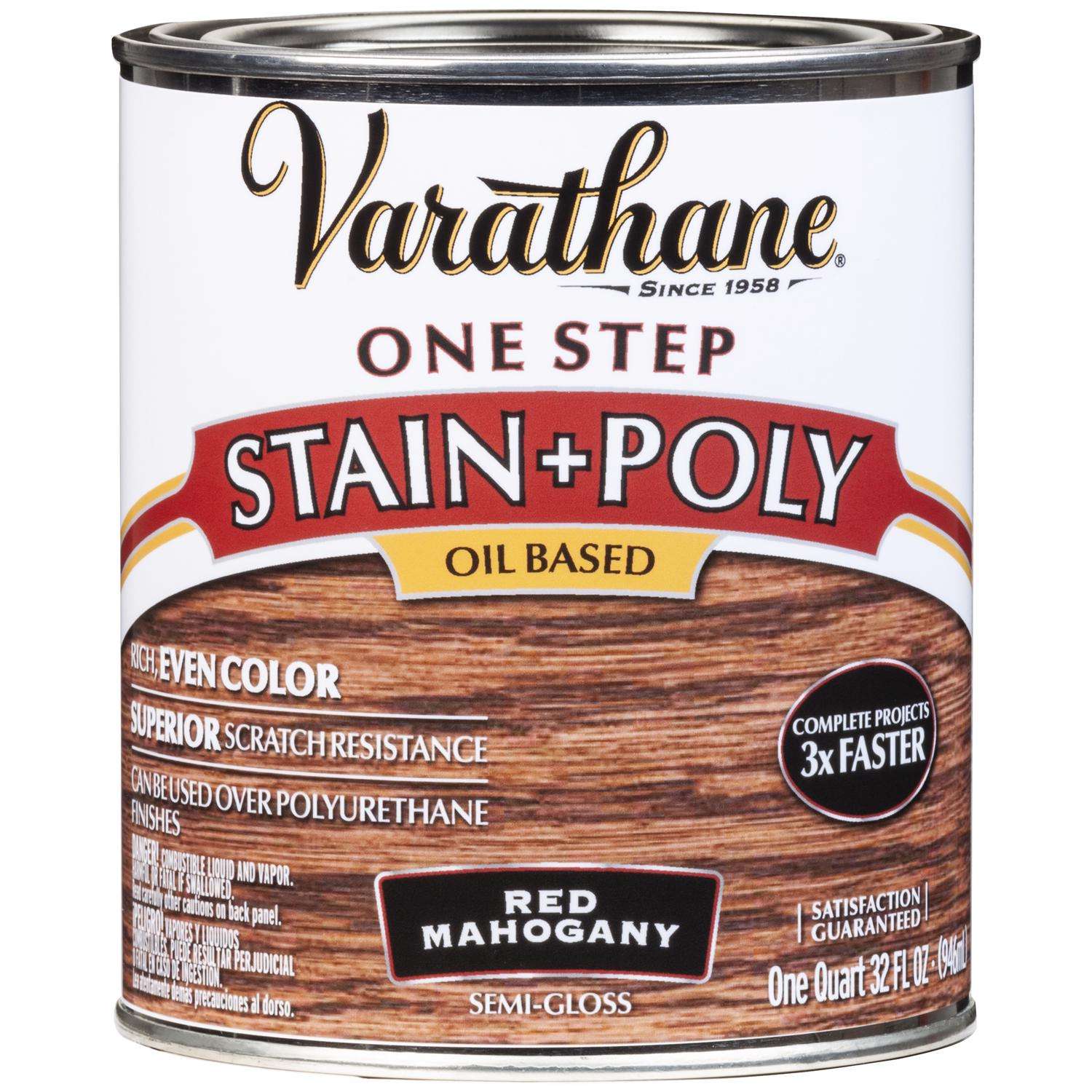 Varathane SemiGloss Red Mahogany OilBased Oil Modified Urethane OneStep Stain/Poly 1 qt Ace
