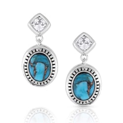 Montana Silversmiths Women's Open Night Sky Silver/Turquoise Earrings Water Resistant