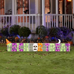 Gemmy Flat-tastics 15.94 in. LED Prelit Trick-or-Treat Yard Sign Halloween Decor