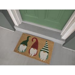 Entryways 17 in. W X 28 in. L Green/Natural Gnomes Coir Door Mat