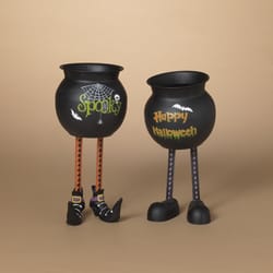 Gerson 13 in. Cauldron Candy Pot Halloween Decor