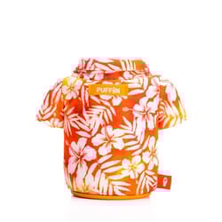Puffin Drinkwear The Aloha 12 oz Clear/Orange Polyester Apricot Floral Can Holder