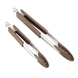 Anolon Suregrip Bronze Nylon/Stainless Steel Tongs Set